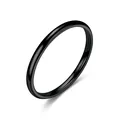 Minimalistischer Ring aus Edelstahl mit poliertem schwarzem Finish für Paare - 2mm Schwarz / Größe 6