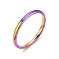 Eleganter Edelstahl-Paarring mit Regenbogen-Plattierung und lebhaftem Metall-Farbverlauf - 2mm Mehrfarbig / Größe 6