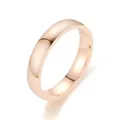 Elegant rose gold plated stainless steel band ring with polished mirror finish for couples - 4mm Rose Gold / Size 6