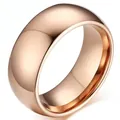 Polished rose gold minimalist stainless steel dome ring for a luxury couple gift - 8mm Rose Gold / Size 6