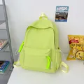Sac à dos en nylon vert fluorescent avec poche avant et compartiments latéraux à cordon - Sans Pendentif / Vert