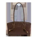 Borsa tote marrone leopardata in pelle scamosciata con tracolla a nodi dorati - Marrone