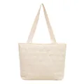 Off-white space cotton quilted tote bag with wavy patterns and nylon handles - Off White