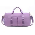 Purple waterproof gym bag with yoga mat strap, wet dry separation and adjustable strap - Light Purple