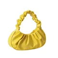Bolso nube amarillo plisado en cuero sintético suave con estilo elegante de hobo - Talla única / Amarillo