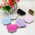 Set of six colorful polka dot fabric coin purses with classic metal kiss-lock closure - Mixed 6 Colors