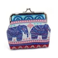 Etnische olifant portemonnee met bohemien mandala patronen en metalen knipsluiting - Wit