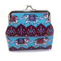 Etnische blauwe olifant portemonnee met boho-patronen en zilveren metalen sluiting - Diepblauw Olifant Patroon