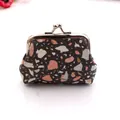 Close-up of vintage stone texture PU coin purse with classic silver metal clasp - Graphite / 3 Inch