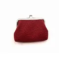 Donkerrode PU-lederen portemonnee met kant en vintage zilveren metalen sluiting frame - Rood