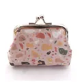 Close-up of a 3-inch mini coin purse with pink terrazzo pattern and silver kiss-lock - Pink / 3 Inch