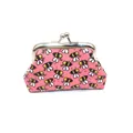 Pink PU laser coin purse with cute honeybee pattern and silver metal clasp closure - Watermelon red