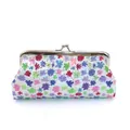 Elegante pochette in pelle PU con stampa floreale laser e chiusura retrò in metallo - Bianco