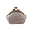 Grijze tweed knip portemonnee met vintage bronzen frame en getextureerde stof - Grijs Zonder Parelgreep