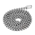 Classic 304 stainless steel ball bead chain necklace with high-polish silver finish - 0.24*60cm / Silver