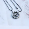 Vintage Hip-Hop Rundhalskette mit römischen Ziffern Anhänger auf Box-Kette - Reifen