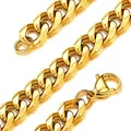 Detailopname van een gouden Cubaanse schakelketting met stevige karabijnsluiting en glans - Gouden Stijl (3-50)