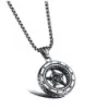 Collier hip-hop pour homme en acier titane avec pendentif détaillé en forme de jante de voiture - Jante de Pneu