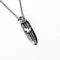 Vintage eagle head feather cross pendant necklace with stainless steel box chain - Leaf Style