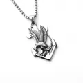 Collier avec pendentif ancre et aigle punk des Caraïbes en acier inoxydable vintage - Aigle et Ancre + Chaîne en Acier Inoxydable