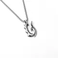 Collier pendentif ancre flamme rétro en acier inoxydable pour hommes avec chaîne - Flamme de Dent de Loup + Chaîne en Acier Inoxydable