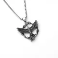 Vintage stainless steel mockingbird necklace with eagle wing detail on a box chain - Eagle (2844NL)