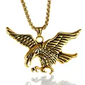 Collar con colgante de águila dorada estilo punk hip-hop con cadena de caja para hombre - Águila Dorada (Cadena Chapada)