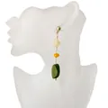 Pendientes largos de resina y madera coloridos para mujer en estilo retro chic - Estilo Patchwork Amarillo Verde (Pendientes Madera Estilo 5)