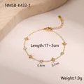 Detail of gold star zircon bracelet featuring lobster clasp and extension chain - Gold Hexagram Style (NMSB-K433-1)