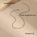 Detail of two-tone gold and silver chain necklace showing 40+6cm length and 6.2g weight - 18K Gold / Two-tone Simple Stitching Necklace (NMSN-J5410-3)