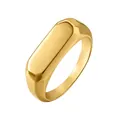 Anello con sigillo rettangolare dorato minimalista in acciaio inossidabile - Oro / US 7