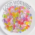 Mix of colorful translucent resin stones in macaron shades for DIY craft and decor - Luminous Transparent Stones