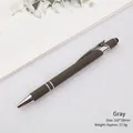Gray 2-in-1 stylus ballpoint pen with matte finish and metal trim, 143x10mm size - Gray