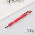 Magenta aluminum ballpoint pen with stylus tip for touchscreens and silver metal clip - Rose Pink