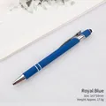 Royal blue retractable metal ballpoint pen with stylus tip for touch screens, 143x10mm - Royal Blue