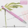 Light purple aluminum touch screen stylus ballpoint pen with matte finish and metal clip - Light Purple