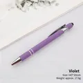 Violet purple aluminum stylus pen with matte finish and silver metal clip for touch screens - Violet