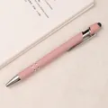 Sleek Morandi pink metal stylus pen with silver clip and touchscreen tip for mobile devices - Mocha Coffee