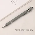 Sleek Morandi grey matte metal ballpoint pen with dual-function stylus tip for screens - Morandi Gray