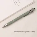 Morandi green metal ballpoint pen with 2-in-1 touch screen stylus and silver clip - Morandi Green