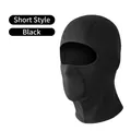Short black ice silk balaclava with honeycomb mesh for breathable sun protection - Third Generation Short Style / Black