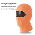 Breathable orange ice silk cycling balaclava with honeycomb mesh and UV protection - Third Generation Style with Glasses Hole / Orange