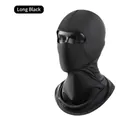Long style black ice silk balaclava for cycling and UV protection in outdoor sports - 1st Generation Long Style / Black