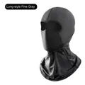 Long light grey ice silk balaclava for outdoor cycling with breathable sun protection - 1st Generation Long Style / Gray