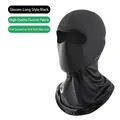 Long black ice silk cycling face mask with neck coverage and glasses hole design - 1st Gen Long Glasses Style / Black