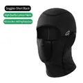 Short black cooling ice silk tactical balaclava with mesh vent and glasses slots - Fourth Generation Non-shifting Style with Glasses Hole / Black