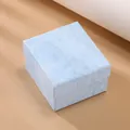 Elegant light blue square textured watch gift box with a top and bottom lid design - 8.5*8*5cm(Including Pillow) / Cloud Violet