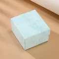 Elegant light blue leather texture square watch gift box with lid and base design - 8.5*8*5cm(Including Pillow) / Cloud Sky Blue