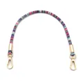 Rainbow woven bag handle with gold lobster clasps and colorful striped pattern strap - 35 cm / Rose Pink Purple with Gold Buckle