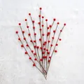 Pastoral style artificial red berry branches for Christmas tree and home decor - 32cm Red 6-Berry Branch